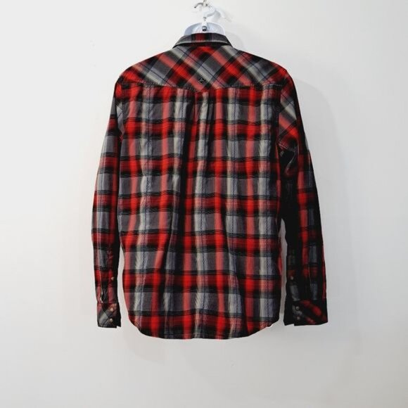 PrAna Midas Holstad Plaid‎ Organic Cotton  Pearl Snap Size Med - Picture 2 of 7